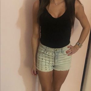 Garage high wasted studded jean shorts